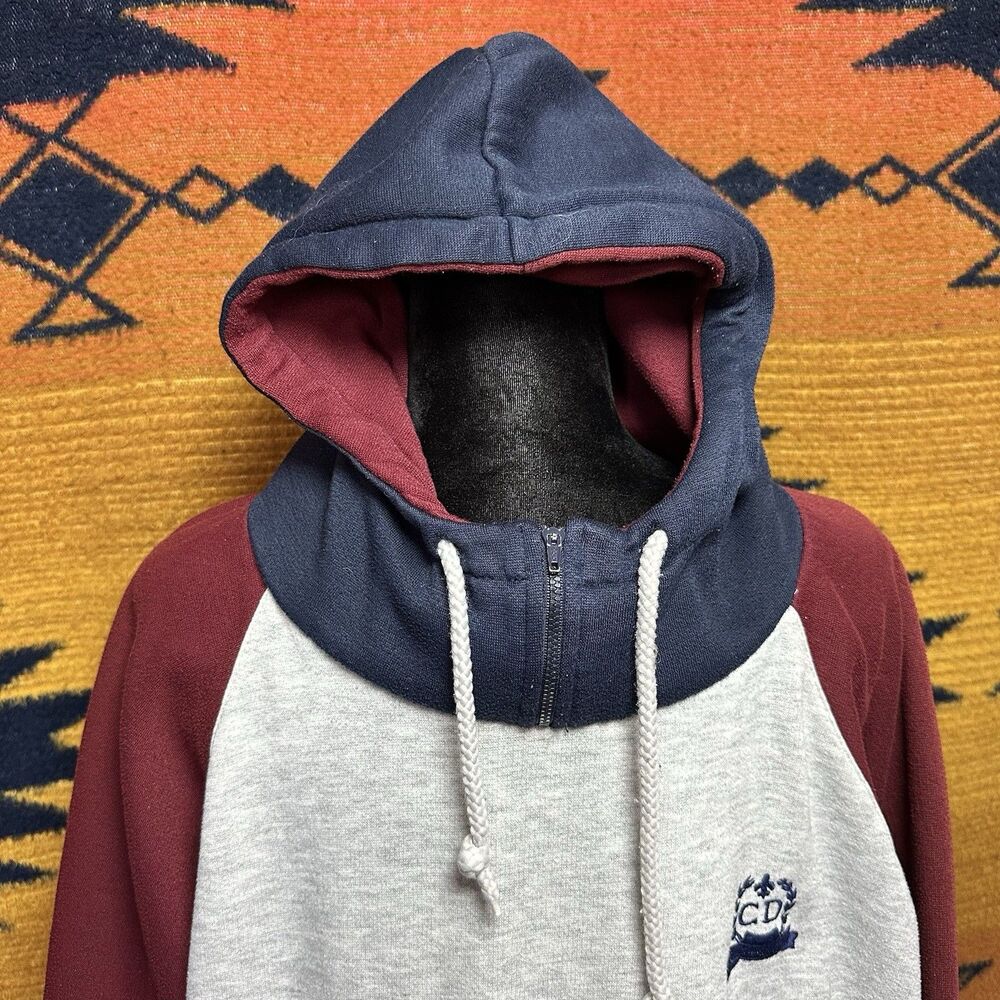 Vintage Christian Dior Monsieur Color Block Hoodie 90s Streetwear Embroidered XL - Picture 3 of 16